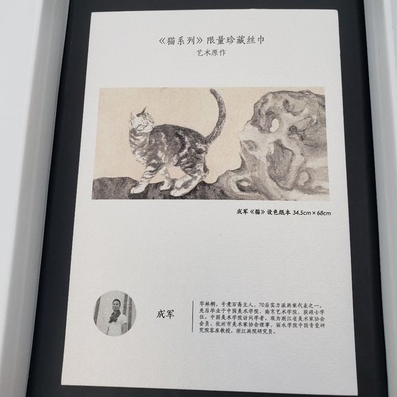 Champur Glamorous Novelty Print Silk Neck Scarf Pastel Blue - Picture 8 of 11